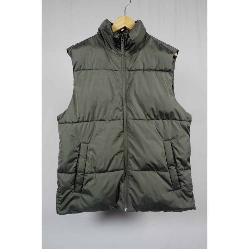 Old Navy Men's MEDIUM Olive Green Puffer Vest Outdoor Water Resistant Unisex